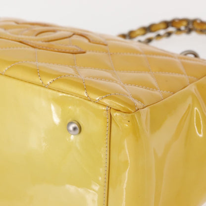 Chanel Vintage Petite Timeless Tote Quilted Patent, YELLOW, PATENT_LEATHER, Tote bag