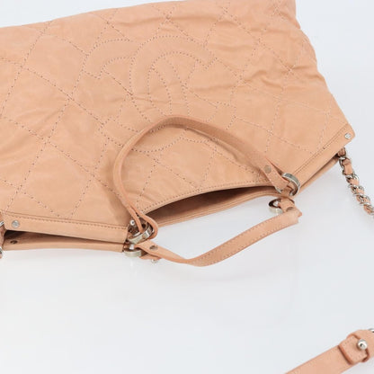 Chanel CC Sea Hit Tote Quilted Iridescent Calfskin, PINK, LEATHER, Shoulder bag