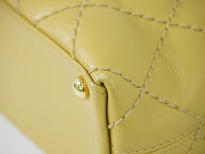 Chanel Surpique Tote Quilted Leather, BEIGE, LEATHER, Tote bag