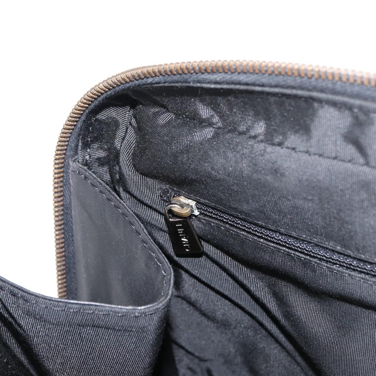 Chanel Surpique Zip Around Satchel Quilted Leather, BLACK, LEATHER, Handbag