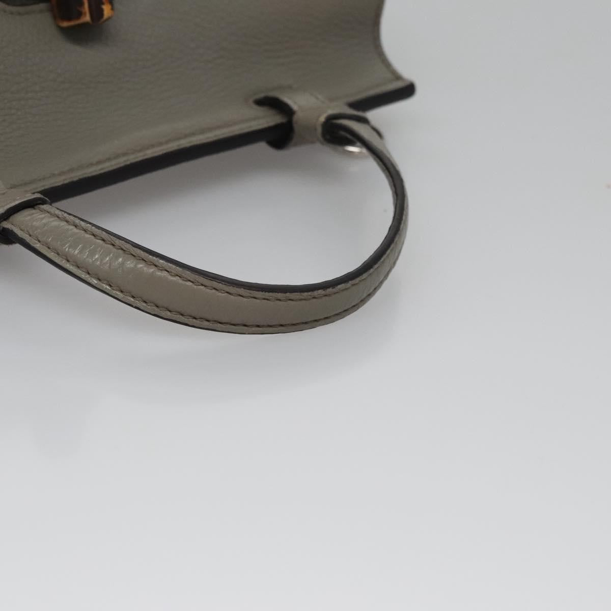 Gucci Bamboo Daily Top Handle Bag Leather, GRAY, LEATHER, Handbag