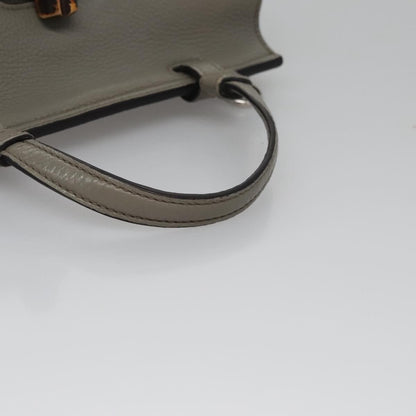 Gucci Bamboo Daily Top Handle Bag Leather, GRAY, LEATHER, Handbag