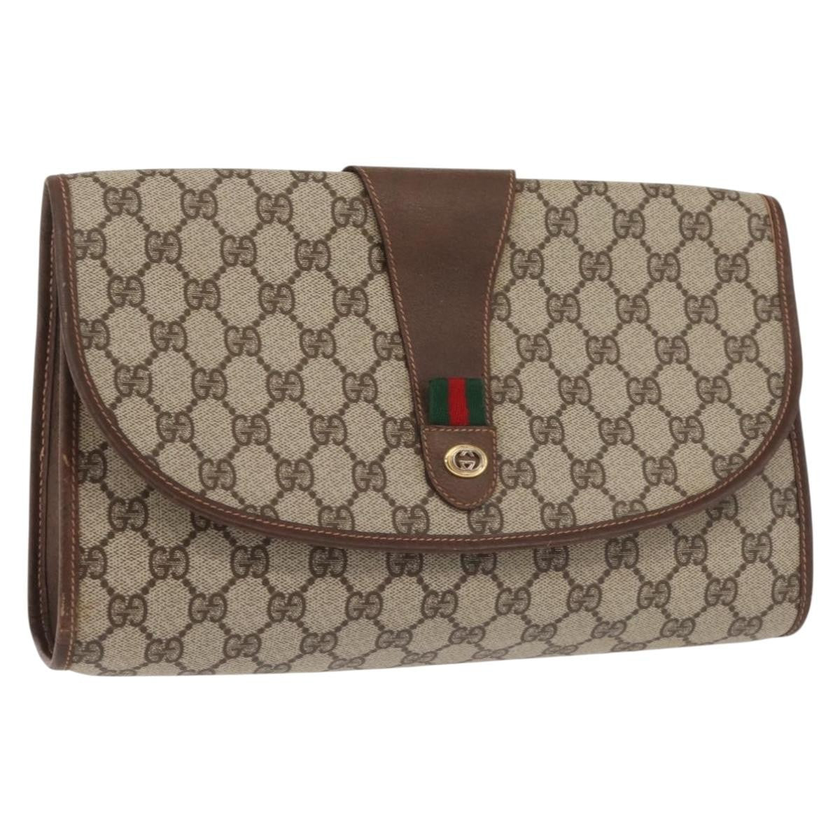 Gucci Vintage old clutch Canvas, BEIGE, PVC, Clutche & pouche
