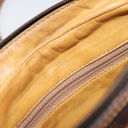 Celine Vintage Macadam Shoulder Bag Canvas and Leather, BROWN, CANVAS, Shoulder bag