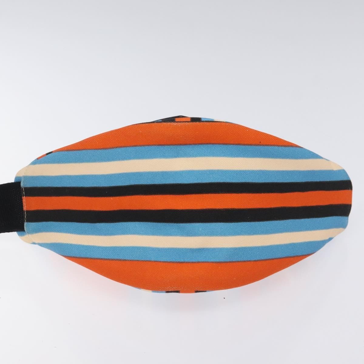 Prada Triangle Logo Wristlet Pouch Canvas, ORANGE, CANVAS, Clutche & pouche