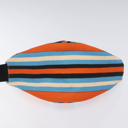 Prada Triangle Logo Wristlet Pouch Canvas, ORANGE, CANVAS, Clutche & pouche