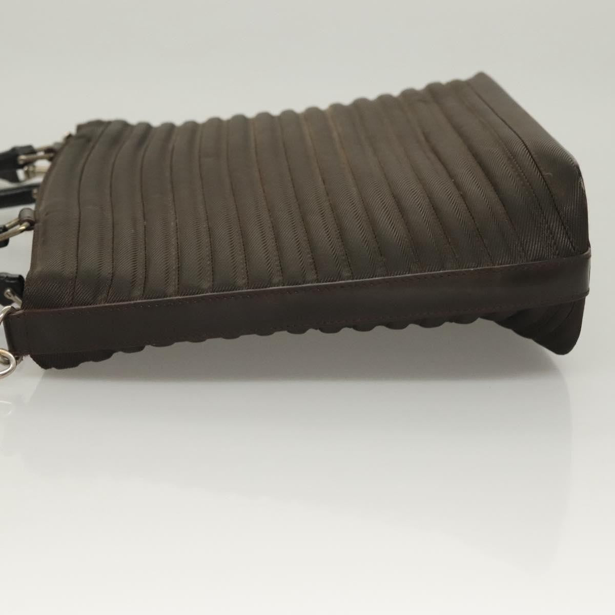 Gucci Vintage Bamboo Handle Bag Nylon, BROWN, NYLON, Handbag