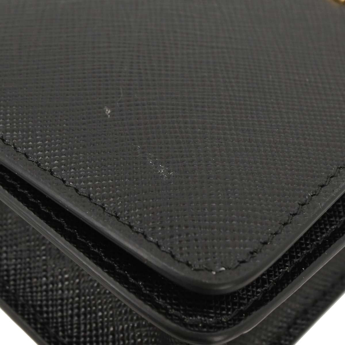 Prada Wristlet Wallet on Chain Saffiano Leather, BLACK, LEATHER, Clutche & pouche