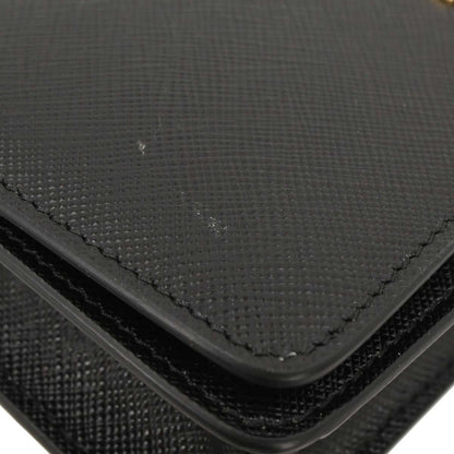 Prada Wristlet Wallet on Chain Saffiano Leather, BLACK, LEATHER, Clutche & pouche