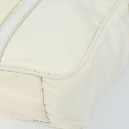 Prada Vintage Tote Tessuto with Leather, WHITE, NYLON, Tote bag