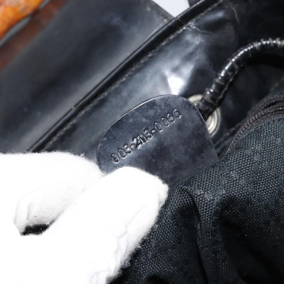 Gucci Vintage Bamboo Sling Backpack Nylon, BLACK, NYLON, Shoulder bag