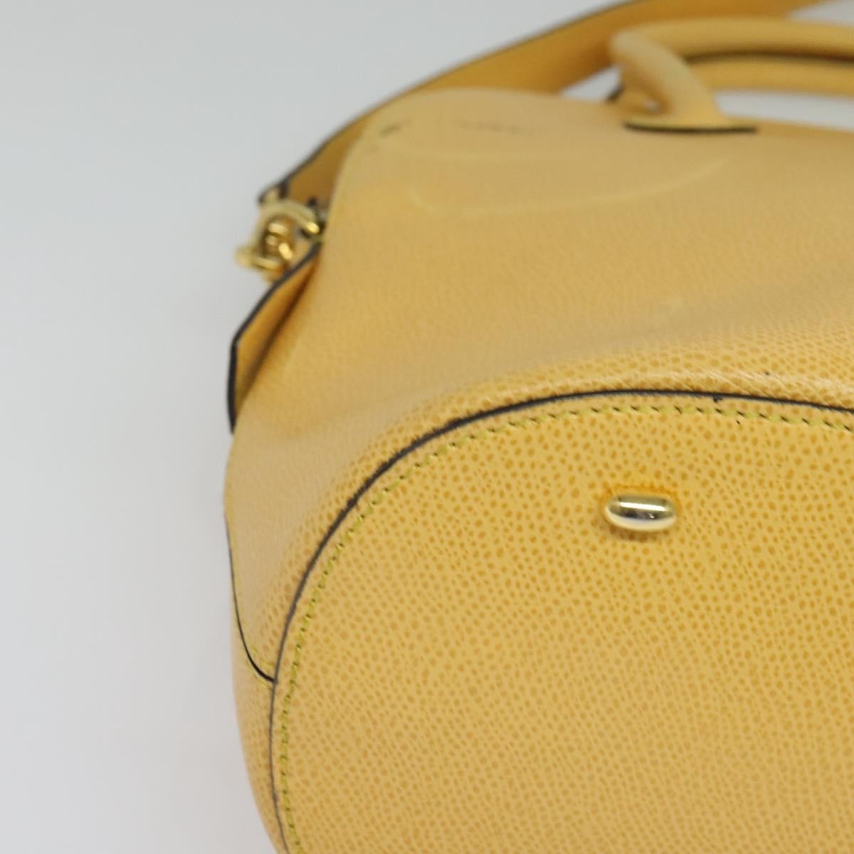 Celine Handbag Leather, YELLOW, LEATHER, Handbag