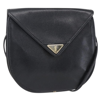 Saint Laurent Vintage Shoulder Bag Leather, BLACK, LEATHER, Shoulder bag