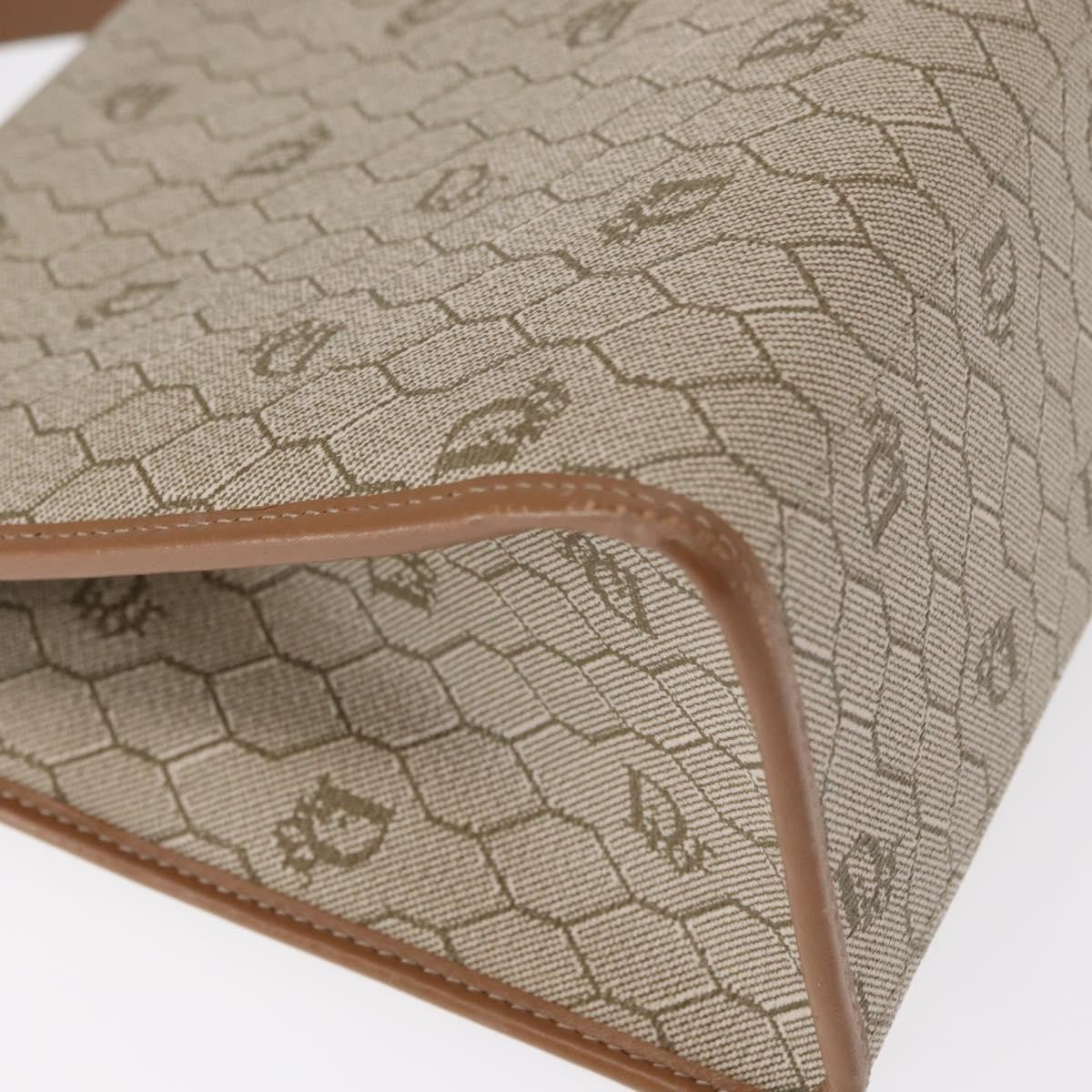 Christian Dior Vintage Honeycomb Handbag Canvas Leather, BEIGE, CANVAS, Handbag