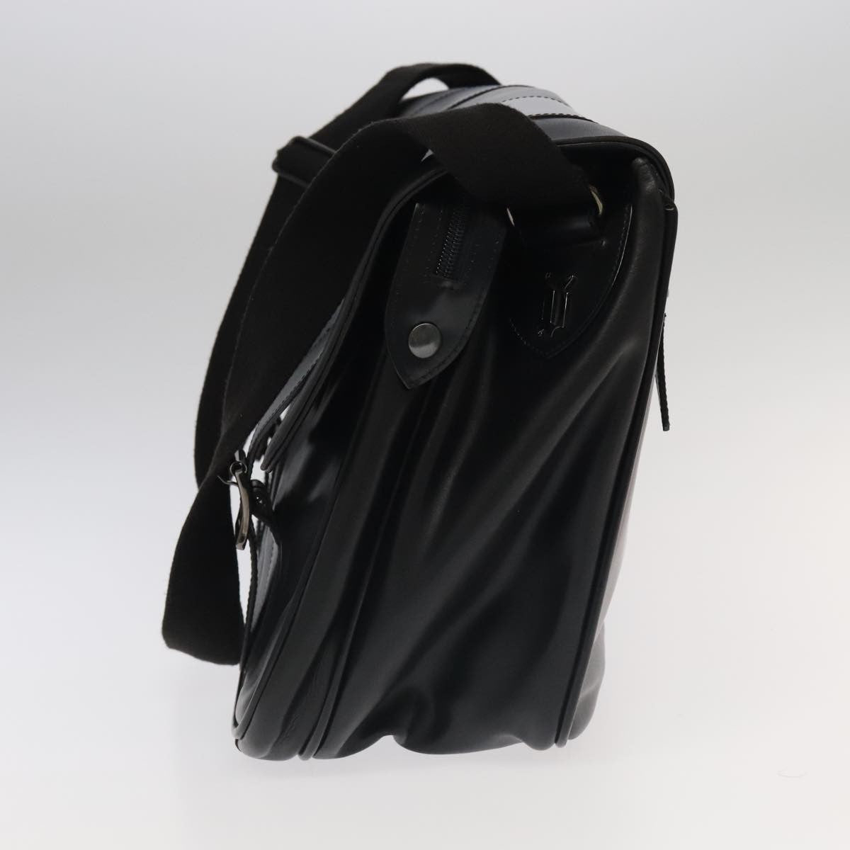 Versace Messenger Bag Leather, BLACK, LEATHER, Shoulder bag