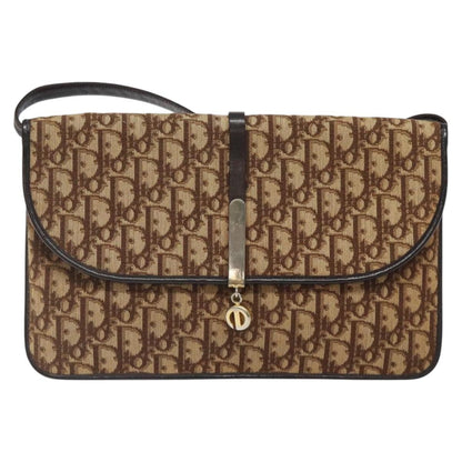 Christian Dior Vintage Trotter Shoulder Bag Canvas, BROWN, CANVAS, Shoulder bag
