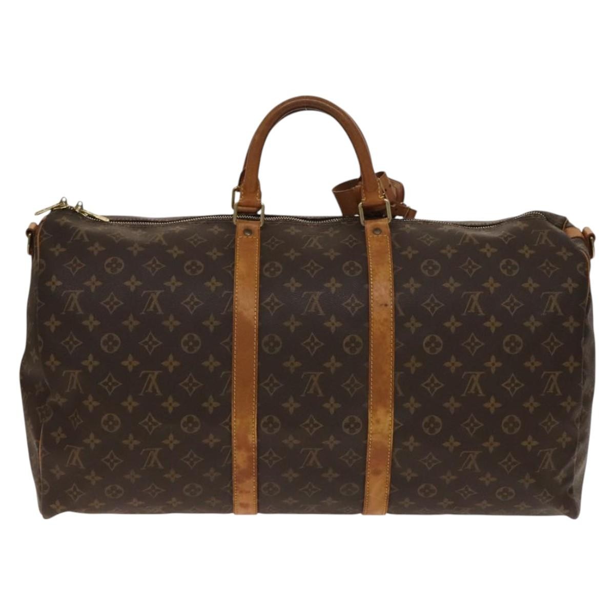 Louis Vuitton Keepall Bag Monogram Canvas, BROWN, CANVAS, Travel bag