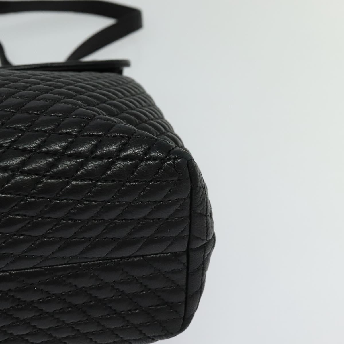 Bally Vintage Handbag Quilted Leather, BLACK, LEATHER, Handbag