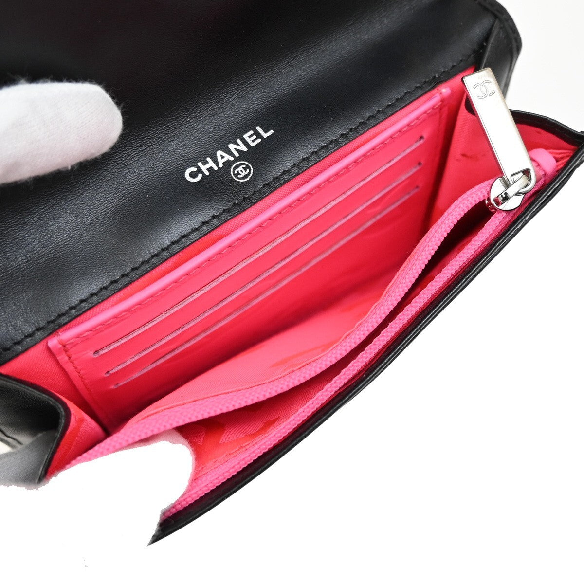 Chanel Cambon Bifold Wallet Quilted Lambskin, BLACK, LEATHER, Wallets