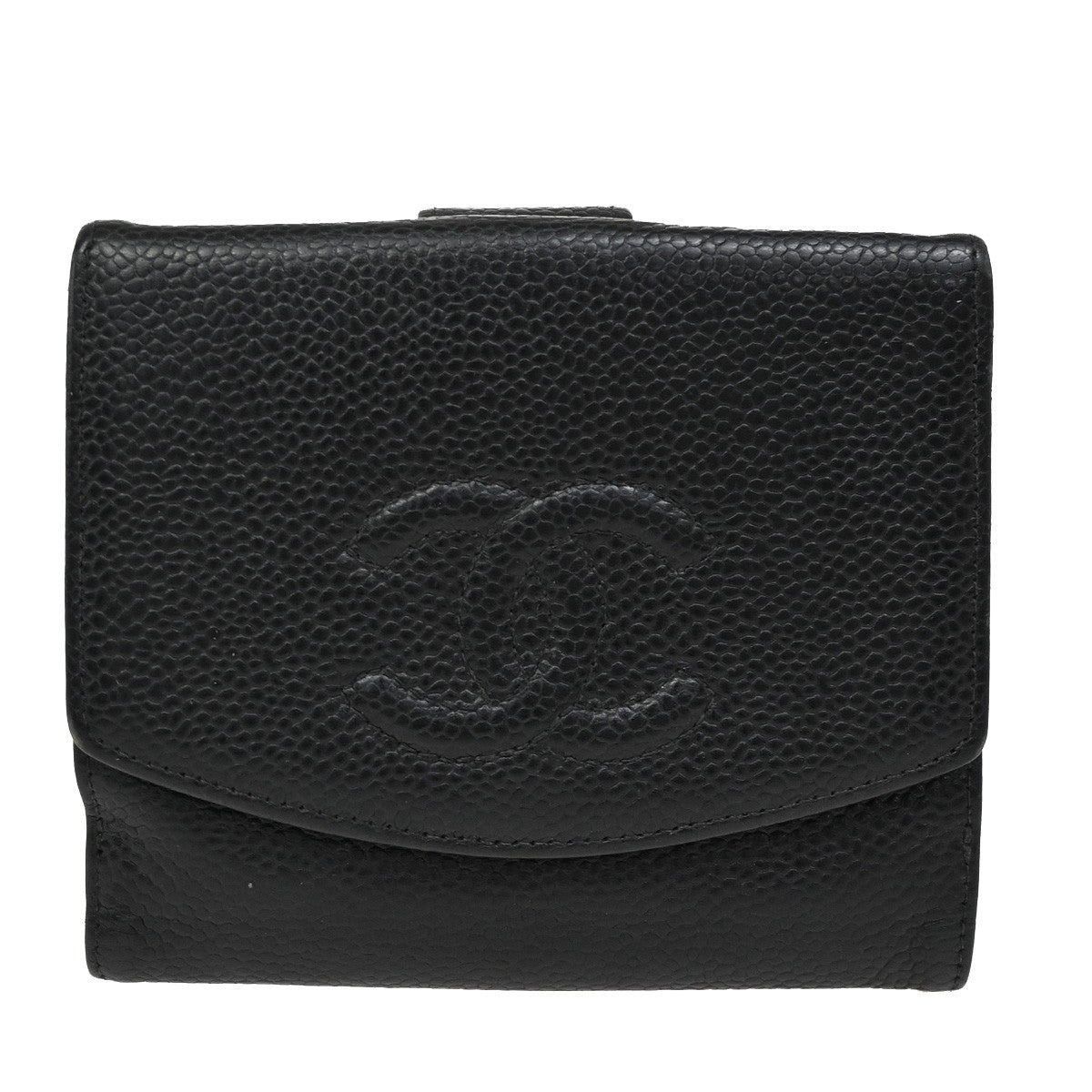 Chanel Vintage Timeless Bifold Wallet Caviar, BLACK, CALFSKIN, Wallets
