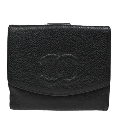 Chanel Vintage Timeless Bifold Wallet Caviar, BLACK, CALFSKIN, Wallets