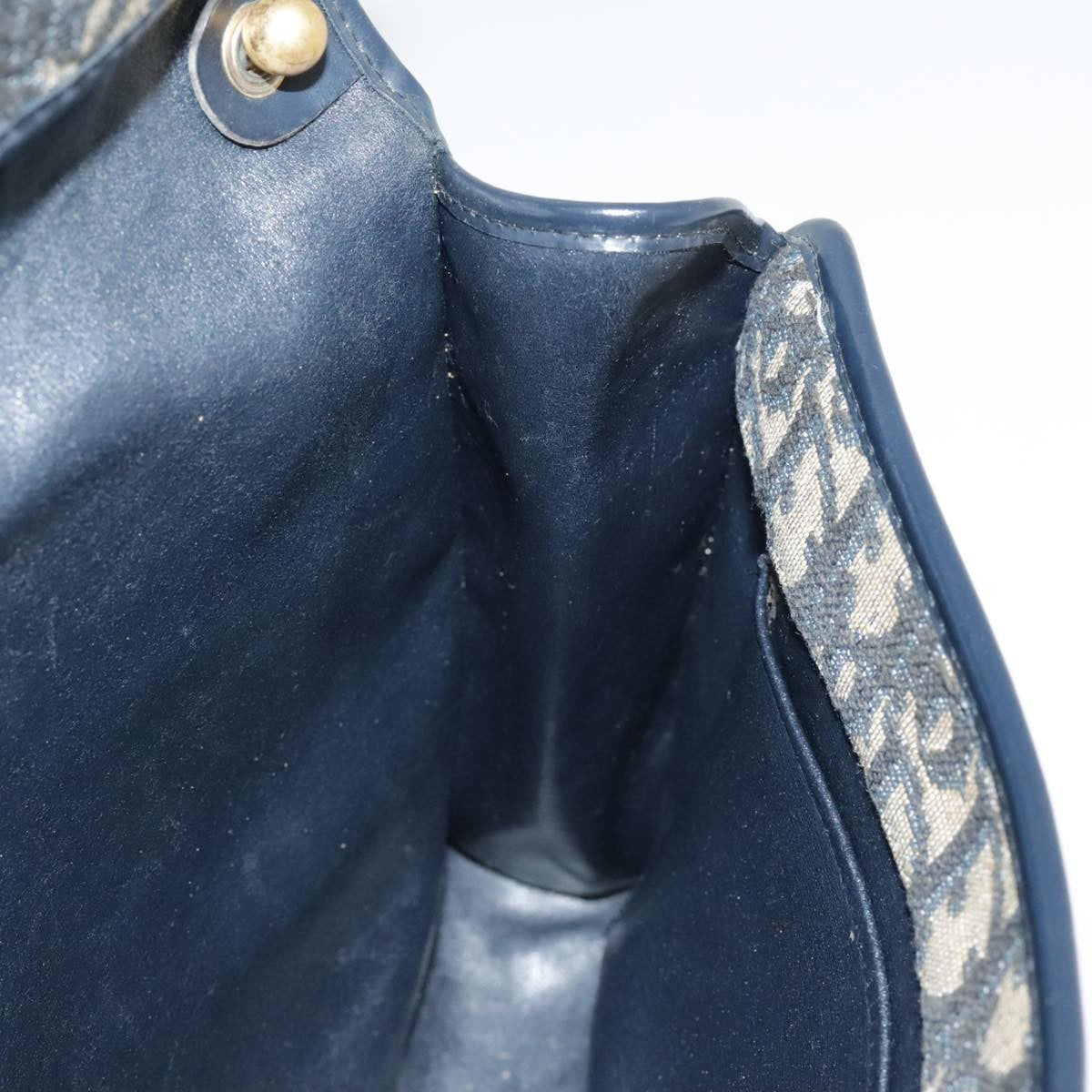 Christian Dior Vintage Flap Crossbody Bag Canvas, NAVY, CANVAS, Shoulder bag