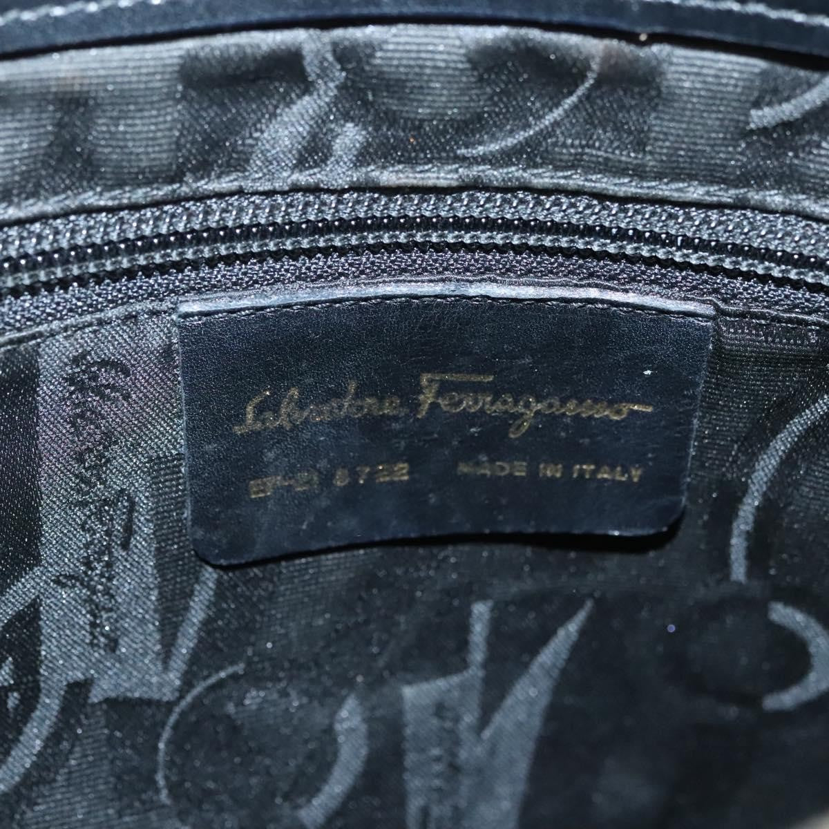 Salvatore Ferragamo Gancini Shoulder Bag Leather, BLACK, LEATHER, Shoulder bag