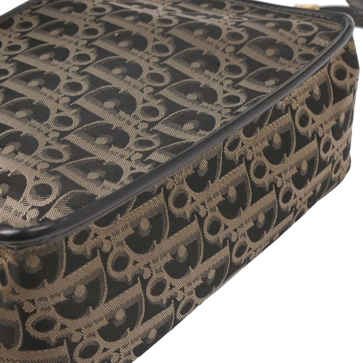 Christian Dior Vintage Trotter Flap Shoulder Bag Diorissimo Canvas, BLACK, CANVAS, Shoulder bag
