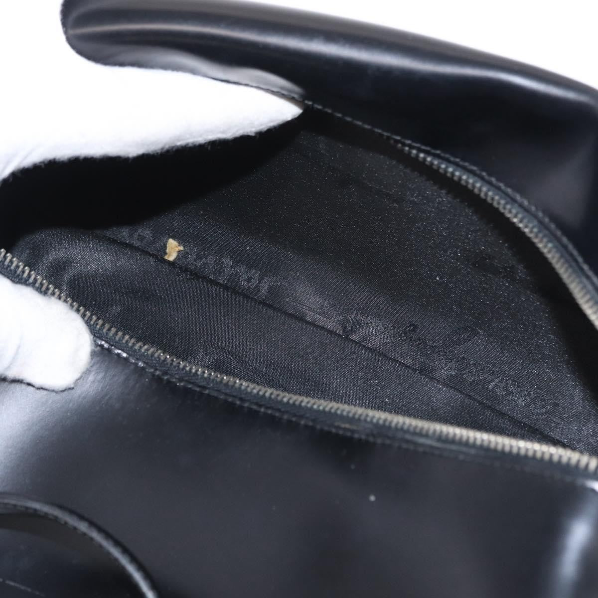 Salvatore Ferragamo Gancini handbag Leather, BLACK, LEATHER, Handbag