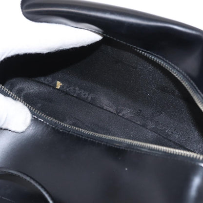 Salvatore Ferragamo Gancini handbag Leather, BLACK, LEATHER, Handbag