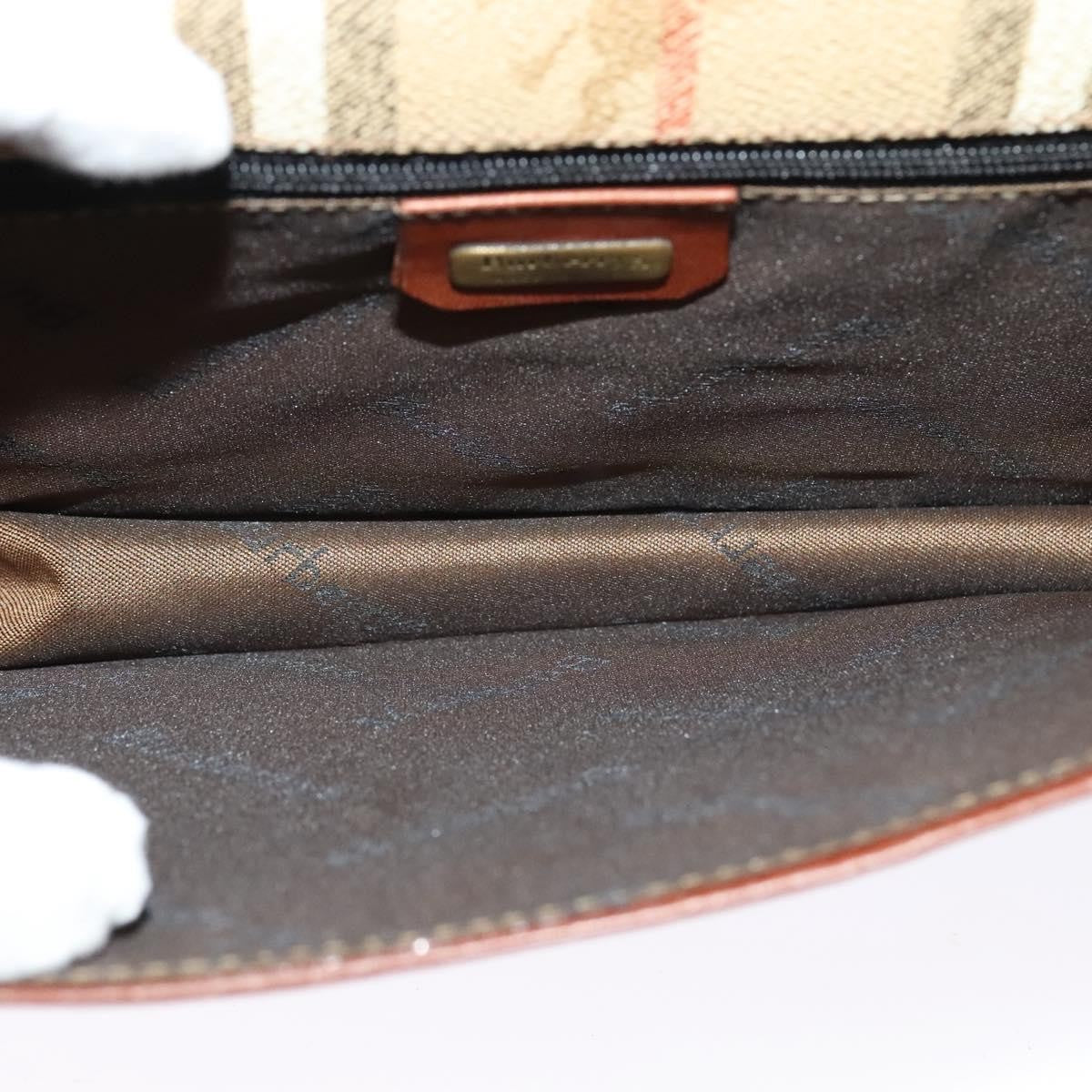 Burberry Nova check Pochette Canvas, BEIGE, CANVAS, Clutche & pouche