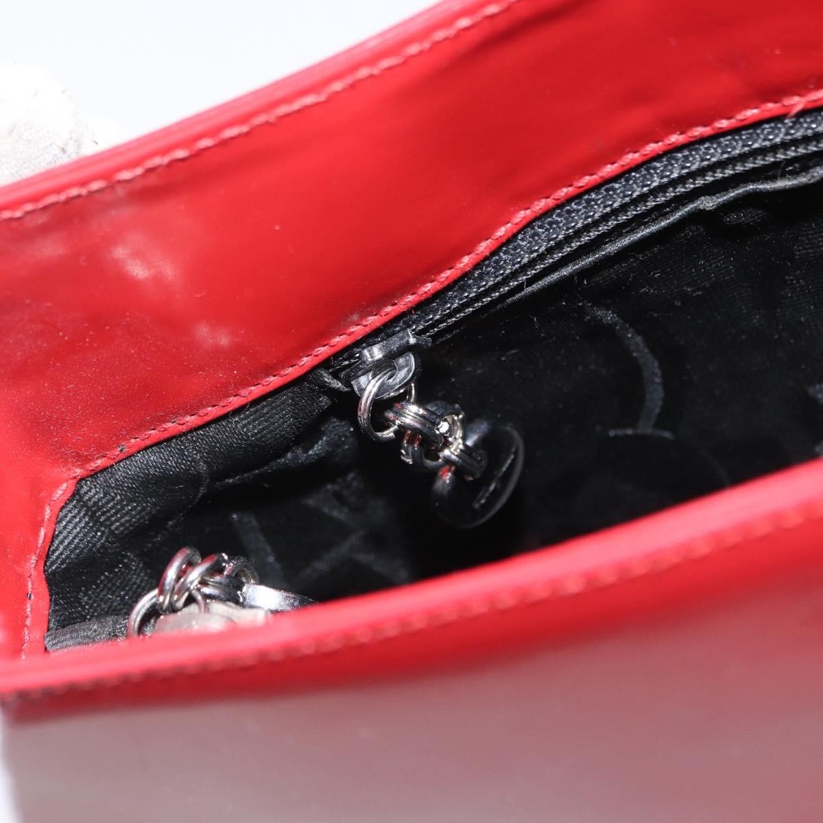 Salvatore Ferragamo Gancini Shoulder Bag Leather, RED, PATENT_LEATHER, Shoulder bag