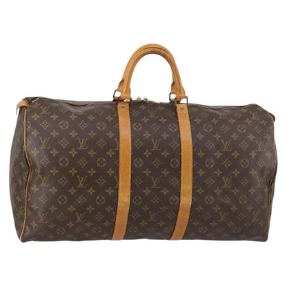 Louis Vuitton Keepall Bag Monogram Canvas, BROWN, CANVAS, Travel bag