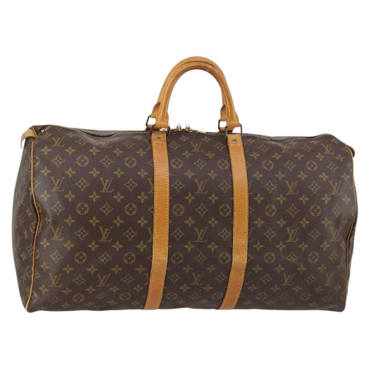 Louis Vuitton Keepall Bag Monogram Canvas, BROWN, CANVAS, Travel bag
