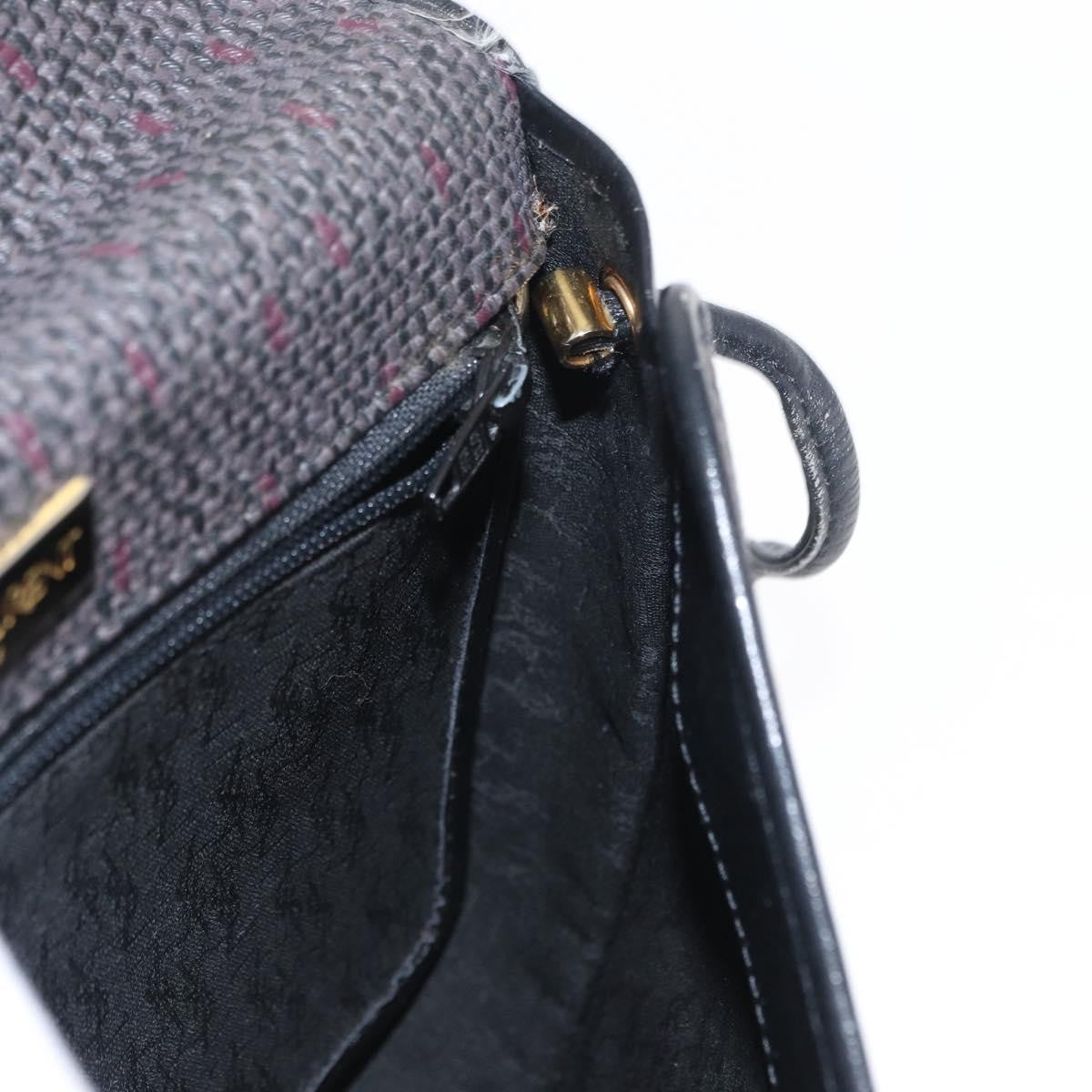 Saint Laurent Vintage Shoulder Bag Canvas, BLACK, CANVAS, Shoulder bag