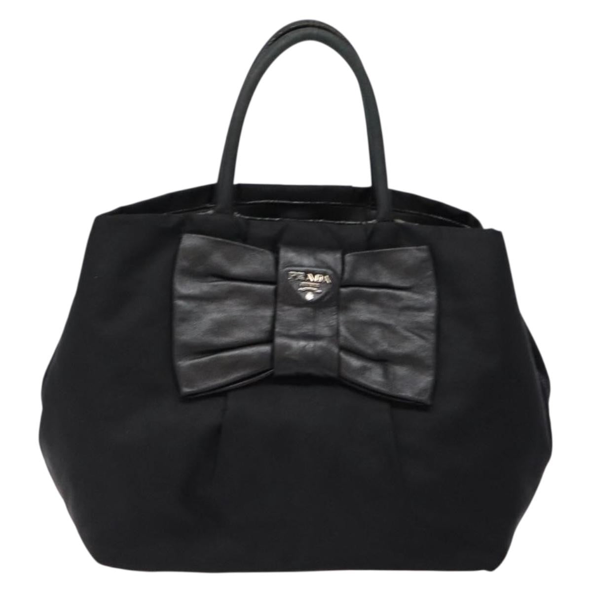Prada Bow Tote Tessuto, SILVER, NYLON, Handbag