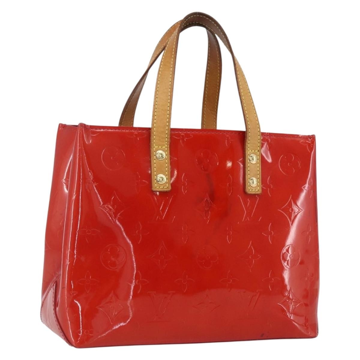 Louis Vuitton Reade Handbag Monogram Vernis, Red, Patent Leather, Handbag