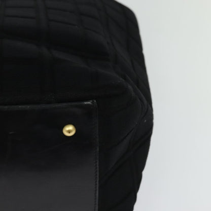 Chanel Chocolate Bar Chain Tote Quilted Jersey, BLACK, COTTON, Tote bag