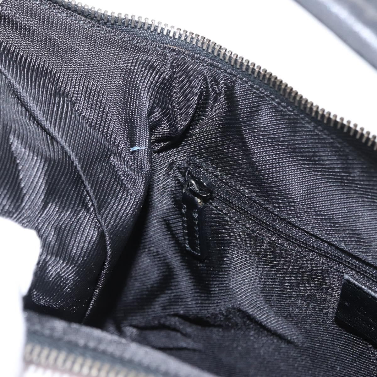 Gucci Vintage Shoulder Bag GG Canvas and Leather, BLACK, CANVAS, Shoulder bag