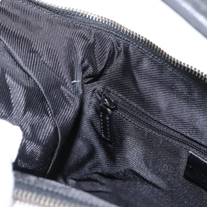 Gucci Vintage Shoulder Bag GG Canvas and Leather, BLACK, CANVAS, Shoulder bag