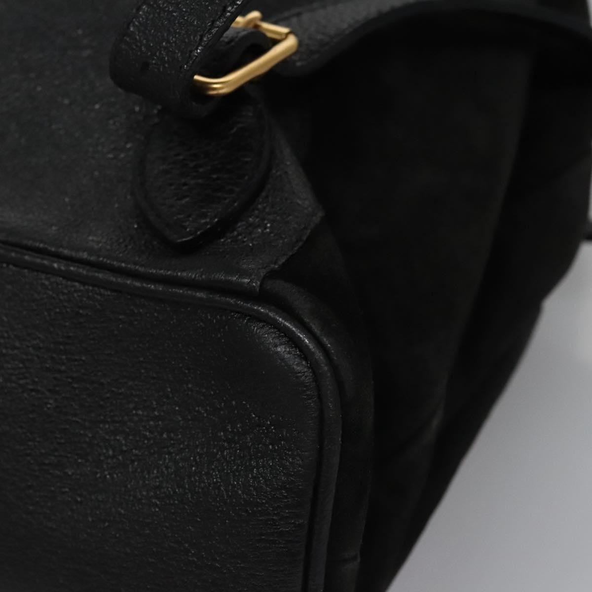 Gucci Vintage Bamboo Backpack Suede and Leather, Black, Suede, Backpack