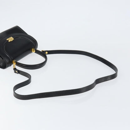 Bally Vintage Handbag Leather, Black, Leather, Handbag