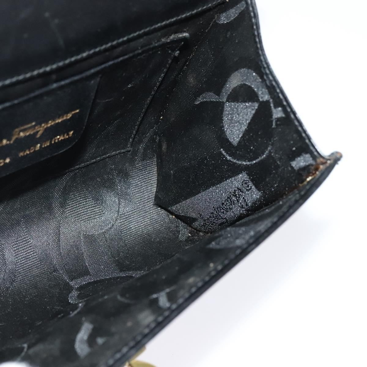 Salvatore Ferragamo Gancini Box Crossbody Bag Leather, BLACK, LEATHER, Shoulder bag