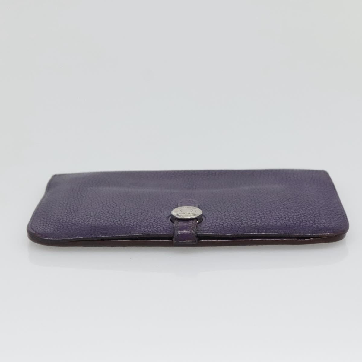 Hermes Dogon Duo Combined Wallet Leather, PURPLE, LEATHER, Wallets
