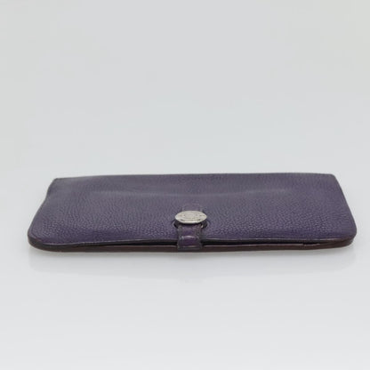 Hermes Dogon Duo Combined Wallet Leather, PURPLE, LEATHER, Wallets