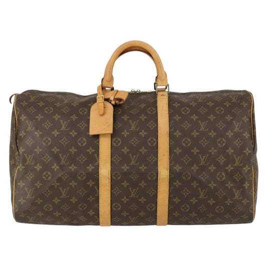 Louis Vuitton Keepall Bag Monogram Canvas, BROWN, CANVAS, Travel bag