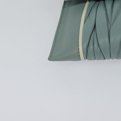 Miu Miu Madras Chain Clutch Matelasse Leather with Glitter, BLUE, LEATHER, Shoulder bag