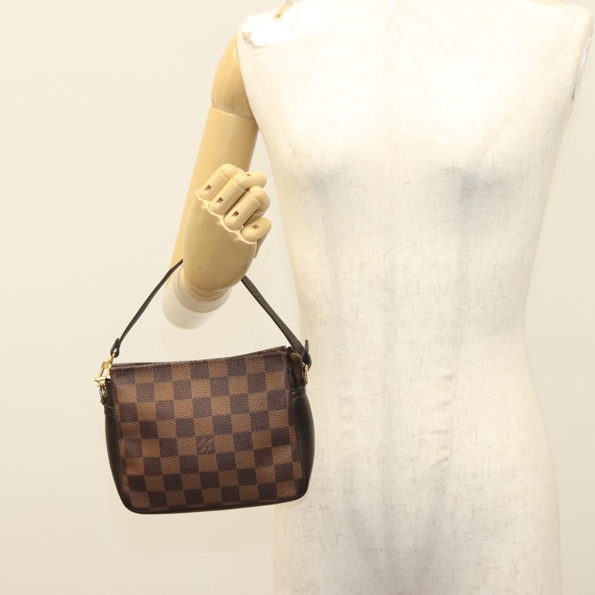 Louis Vuitton Trousse Make Up Bag Damier, BROWN, CANVAS, Clutche & pouche