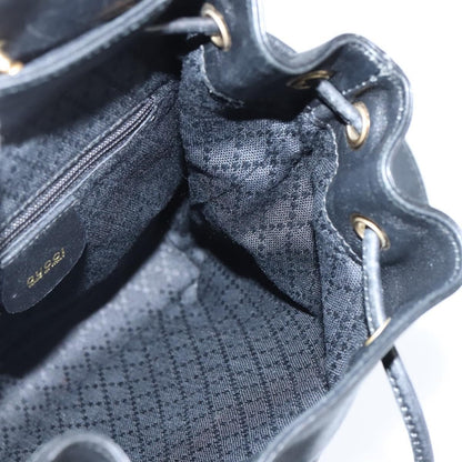 Gucci Vintage Bamboo Backpack Leather, BLACK, LEATHER, Backpack