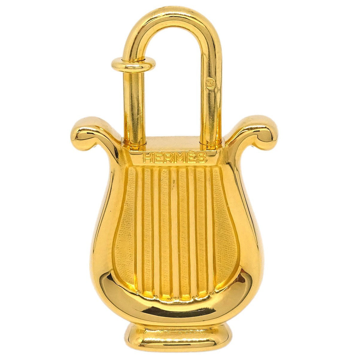 Hermes Harp Cadena Padlock 1996 Limited Metal Design, GOLD, GOLD_PLATED, Charms and Keychains
